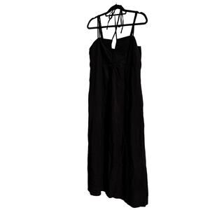 Autumn Wedding Guest Homecoming Dress KUT Black Tie Top Maxi Dress Size XL NWT